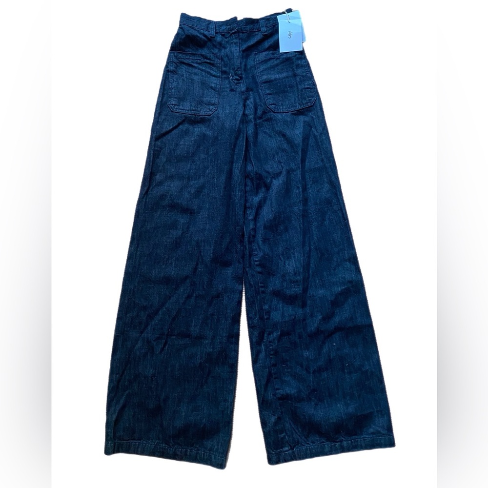 The Frankie Shop Mar High Waisted Denim Pant Jeans Dark Blue Small Flaw NWT